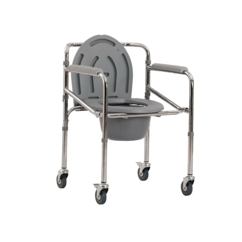 Steel Commode Chair with wheels